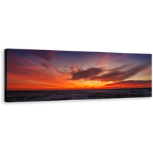 Load image into Gallery viewer, Desert Landscape Canvas Wall Art, Orange Grey Sunset View Panoramic Canvas Print
