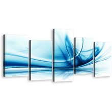 Load image into Gallery viewer, Digital Abstract Canvas Wall Art, White Abstract Technology 5 Piece Canvas Print, Blue Peaceful Abstract Multi Canvas
