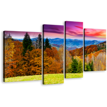 Load image into Gallery viewer, Dramatic Sky Canvas Print, Blue Mountains Landscape Multiple Canvas, Orange Trees Nature Scenery 4 Piece Wall Art
