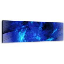 Load image into Gallery viewer, Elegant Abstract Canvas Wall Art, Blue Fractal Abstract Design 1 Piece Canvas, Black Abstract Digital Artwork
