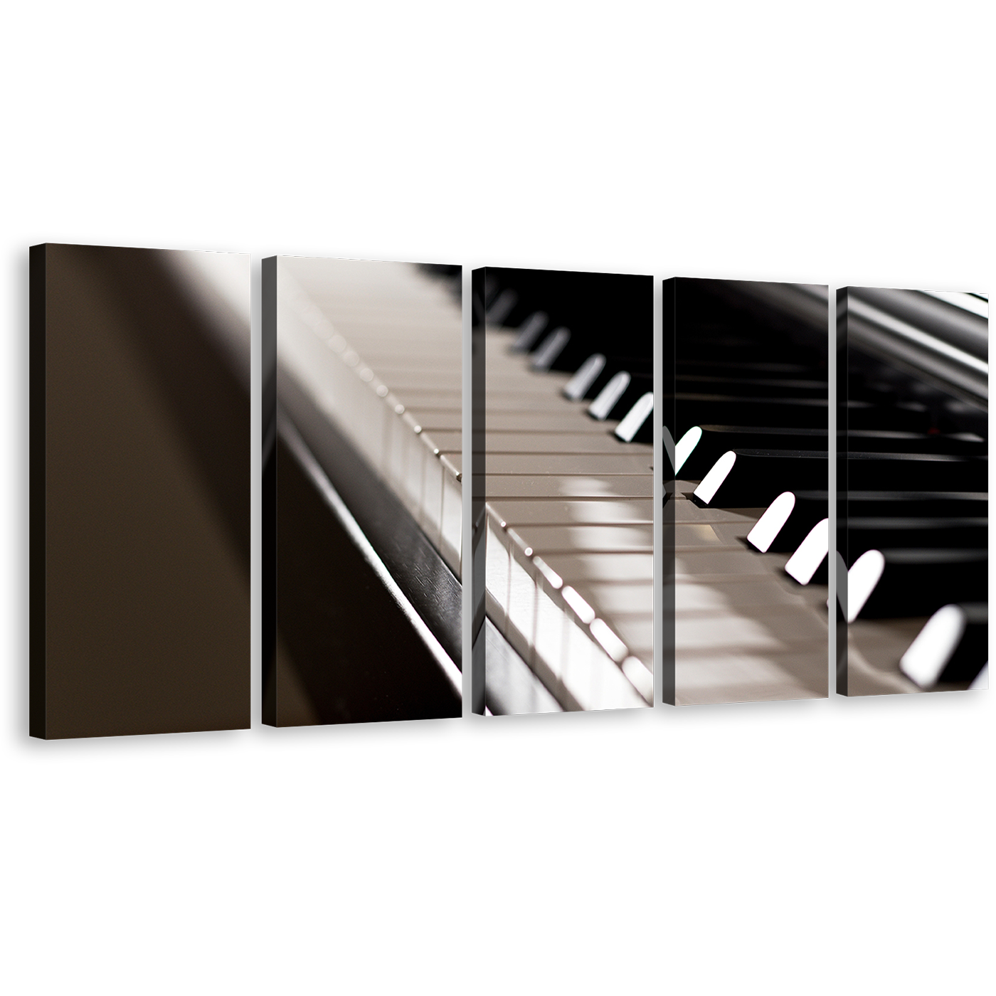 Elegant Piano Canvas Wall Art, Musical Instrument 5 Piece Canvas Set, Elegant Piano Keyboard Canvas Print