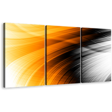 Load image into Gallery viewer, Fancy Abstract Canvas Wall Art, Black Orange Abstract Patterns Multiple Canvas, Abstract Digital Oil Painting 3 Piece Canvas Print
