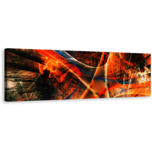 Load image into Gallery viewer, Fractal Abstraction Canvas Wall Art, Orange Fractal Graphics 1 Piece Canvas, Black Deep Abstract Digital Print, Modern Abstract Canvas Artwork
