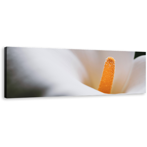 Fresh LiIy Canvas Wall Art, White Lily Close Up 1 Piece Canvas Print, Yellow Flower Head Canvas Artwork