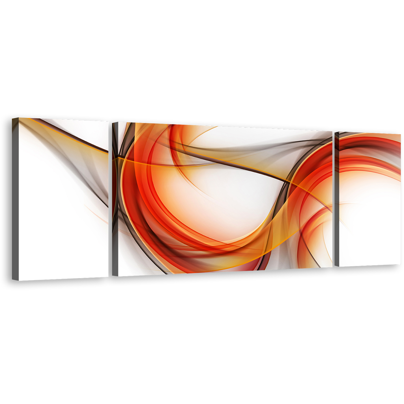 Graphic Abstract Canvas Print, Red Orange Artistic Abstract 3 Piece Canvas Wall Art, Abstract Elegant Element Triptych Multi Canvas