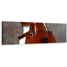 Load image into Gallery viewer, Isolated Cello Canvas Wall Art, Brown White Cello Digital Canvas Print, Cello Close Up 1 Piece Canvas Artwork
