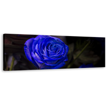 Load image into Gallery viewer, Isolated Rose Canvas Wall Art, Blue Flowers Digital Painting 1 Piece Canvas, Beautiful Floral Canvas Print
