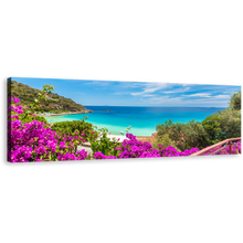 Load image into Gallery viewer, Italy Ocean Canvas Wall Art, Tuscany Green Elba Island 1 Piece Canvas Print, Blue Ocean Cavoli Beach Wide Canvas
