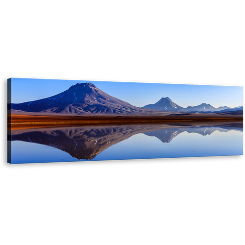 Lejia Lake Canvas Wall Art, Brown Atacama Mountains Canvas Print, Blue Sky Atacama Lake Panoramic Canvas Artwork