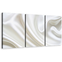 Load image into Gallery viewer, Luxurious Abstract Canvas Wall Art, White Abstract Elegant Design 3 Piece Multi Canvas, Abstract Wavy Folds Canvas Print
