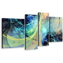 Load image into Gallery viewer, Modern Abstract Canvas Print, Abstract Fractal Electricity 4 Piece Canvas Wall Art, 3D Abstract Multiple Canvas
