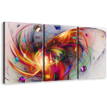 Load image into Gallery viewer, Modern Abstract Canvas Wall Art, 3D Abstract Fractal Creativity Multiple Canvas, Colorful 3D Abstract Artistic Graphics 3 Piece Canvas Print
