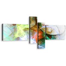 Load image into Gallery viewer, Modern Abstract Canvas Wall Art, Abstract Fractal Background 4 Piece Canvas Print, Colorful Abstract Fractal Multiple Canvas
