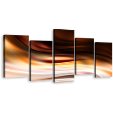 Load image into Gallery viewer, Modern Abstract Canvas Wall Art, Black Orange Contemporary Abstract 5 Piece Canvas Set, Graphic Abstract Canvas Print
