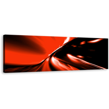 Load image into Gallery viewer, Modern Abstract Canvas Wall Art, Moving Traffic Lights At Night Panoramic Canvas, Red Black Light Trails Canvas Print
