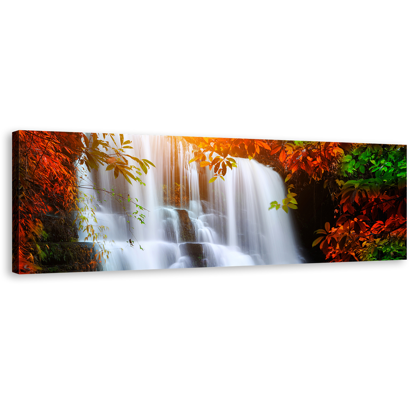 Mun Daeng Wall Art, Red Hin Rong Kla National Park Panoramic Canvas Print, White Thailand Waterfall 1 Piece Canvas Art