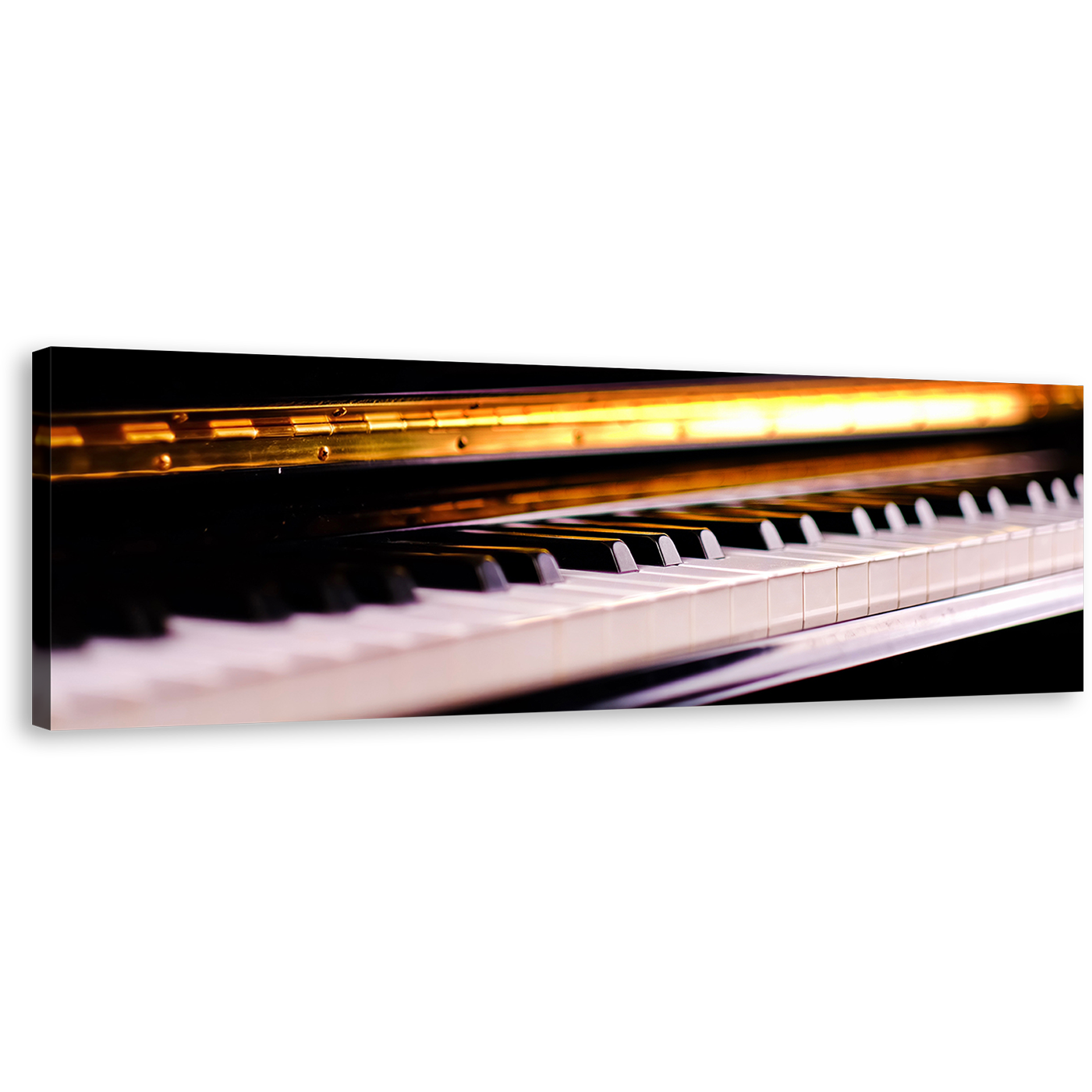 Music Piano Canvas Wall Art, White Piano Keyboard 1 Piece Canvas Print, Orange Piano Close Up Canvas Artwork