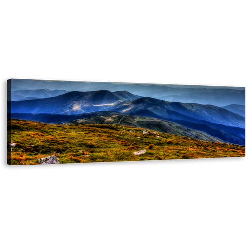 Petros Moun Canvas Print, Green Ukrainian Carpathians Scenery 1 Piece Canvas Wall Art, National Park Chornogora Blue Landscape Canvas Artwork