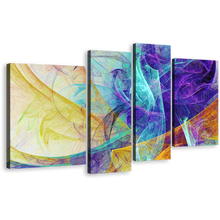 Load image into Gallery viewer, Rendering Abstract Canvas Print, 3D Modern Abstract 4 Piece Canvas Wall Art, Colorful Abstract Fractal Multiple Canvas
