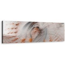 Load image into Gallery viewer, Rendering Abstract Canvas Wall Art, Orange Abstract Fractal Canvas Print,  White 3D Abstract Illustration Panoramic Canvas Artwork
