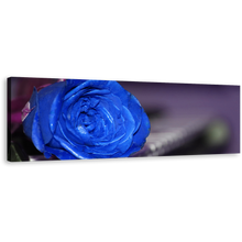 Load image into Gallery viewer, Romantic Piano Canvas Print, Blue Flower 1 Piece Canvas Wall Art, Rose and Piano Canvas Artwork
