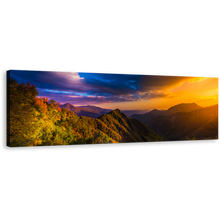 Load image into Gallery viewer, Sequoia Landscape Wall Art, Blue Sky at Dusk Mountains 1 Piece Canvas Art, Orange Sunset National Park Scenery Canvas Print
