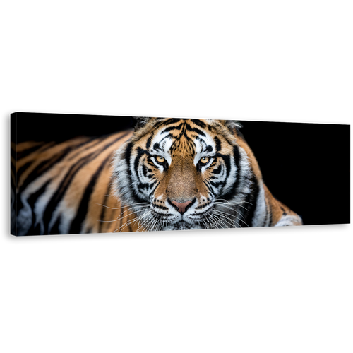 Tiger Wildlife Canvas Wall Art, Orange White Tiger Close Up Canvas Print, Tiger Portrait 1 Piece Canvas Artwork