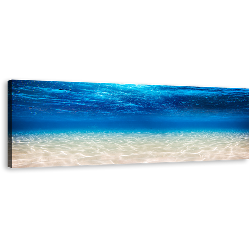 Underwater Ocean Canvas Wall Art, White Ocean Canvas Artwork, Blue Ocean Deep 1 Piece Canvas Print