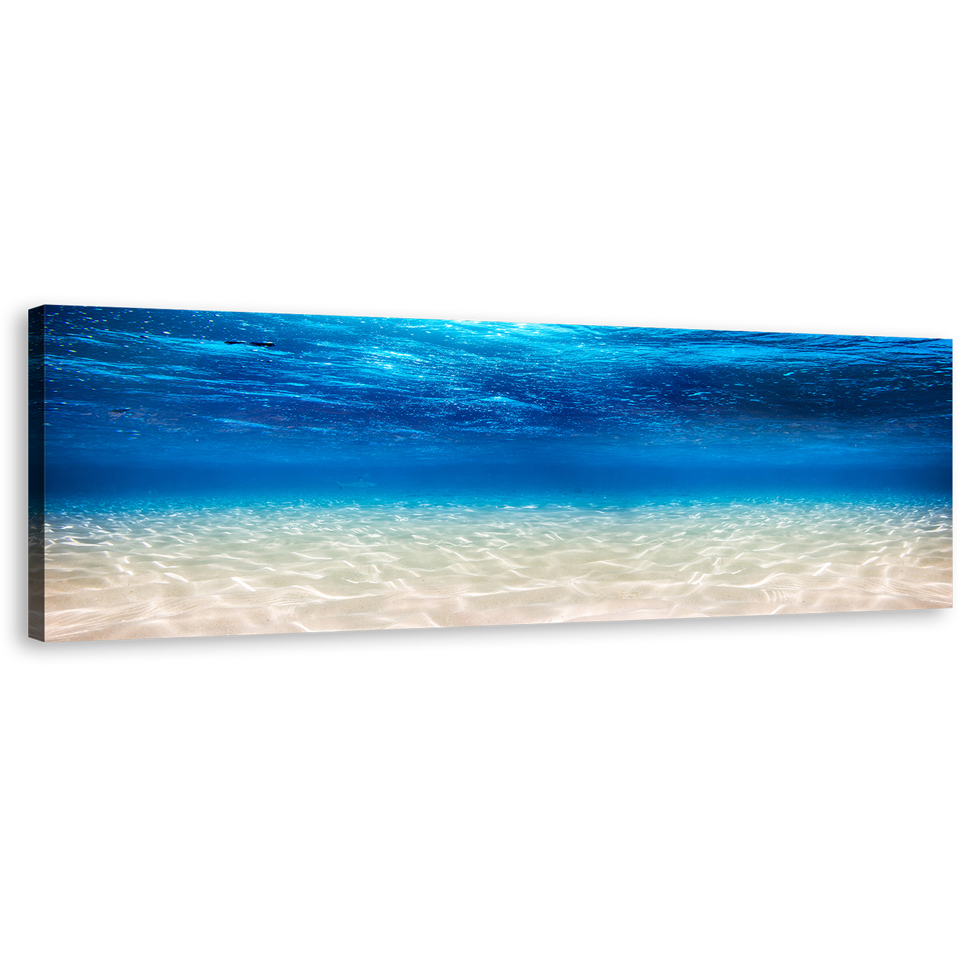 Underwater Ocean Canvas Wall Art, White Ocean Canvas Artwork, Blue Ocean Deep 1 Piece Canvas Print