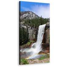 Load image into Gallery viewer, Vernal Falls Canvas Wall Art, Yosemite National Park White Waterfall 1 Piece Canvas Artwork, California Grey Sierra Nevada Mountains Canvas Print
