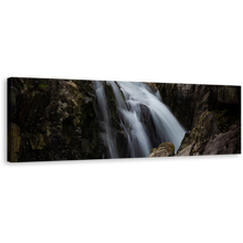 Load image into Gallery viewer, Waterfall Nature Canvas Print, Beautiful White Waterfall 1 Piece Canvas Wall Art, Stunning Brown Mountain Waterfall Canvas Artwork
