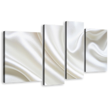 Load image into Gallery viewer, Wavy Folds Canvas Wall Art, White Luxurious Abstract Liquid 4 Piece Canvas Print, Elegant Abstract Multiple Canvas
