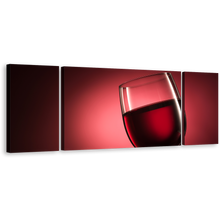 Load image into Gallery viewer, Wine Life Canvas Wall Art, Black Red Wine Glass 3 Piece Canvas Print, Still Life Wine Triptych Multi Canvas
