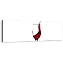 Load image into Gallery viewer, Wine Poured Canvas Wall Art, Red Wine Glass 1 Piece Canvas Artwork, White Abstract Wine Canvas Print
