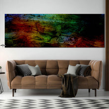 Load image into Gallery viewer, abstract  grunge  canvas  print  red  green  rainbow  panoramic  multi  colored  textures  stone  cracks  1  piece  wall  art In LIving Room
