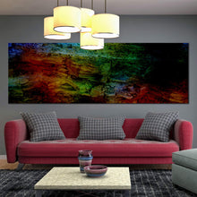 Load image into Gallery viewer, abstract  grunge  canvas  print  red  green  rainbow  panoramic  multi  colored  textures  stone  cracks  1  piece  wall  art For Living Room
