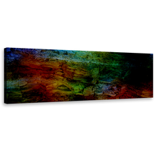 Load image into Gallery viewer, abstract  grunge  canvas  print  red  green  rainbow  panoramic  multi  colored  textures  stone  cracks  1  piece  wall  art
