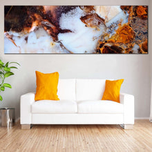 Load image into Gallery viewer, abstract  jewelry  canvas  print  white  moss  agate  1  piece  canvas  brown  stone  wall  art In Living Room
