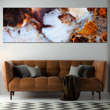 Load image into Gallery viewer, abstract  jewelry  canvas  print  white  moss  agate  1  piece  canvas  brown  stone  wall  art For Living Room
