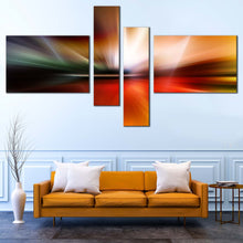 Load image into Gallery viewer, abstract pattern canvas print beautiful abstract lights 4 piece wall art colorful modern abstract multiple canvas In Living Room
