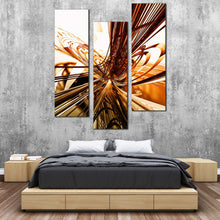 Load image into Gallery viewer, abstract  patterns  canvas  print  orange  brown  3d  modern  abstract  3  piece  multi  canvas  beautiful  yellow  abstract  lights  wall  art  for  bedroom
