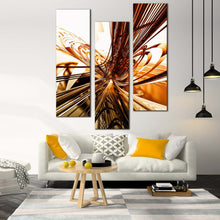 Load image into Gallery viewer, abstract  patterns  canvas  print  orange  brown  3d  modern  abstract  3  piece  multi  canvas  beautiful  yellow  abstract  lights  wall  art  for Living Room
