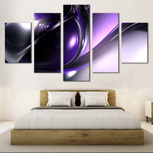 Load image into Gallery viewer, abstract patterns wall art black purple 3d abstract canvas set beautiful modern abstract 5 piece canvas print for Bedroom
