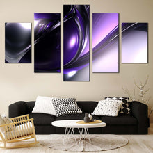 Load image into Gallery viewer, abstract patterns wall art black purple 3d abstract canvas set beautiful modern abstract 5 piece canvas print for Living room
