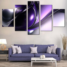 Load image into Gallery viewer, abstract patterns wall art black purple 3d abstract canvas set beautiful modern abstract 5 piece canvas print In Living Room
