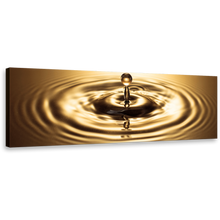 Load image into Gallery viewer, abstract  rings  print  bright  gold  water  droplet  panorama  multi  canvas  beautiful  copper  drop  splash  wall  art
