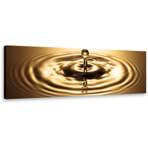 abstract  rings  print  bright  gold  water  droplet  panorama  multi  canvas  beautiful  copper  drop  splash  wall  art