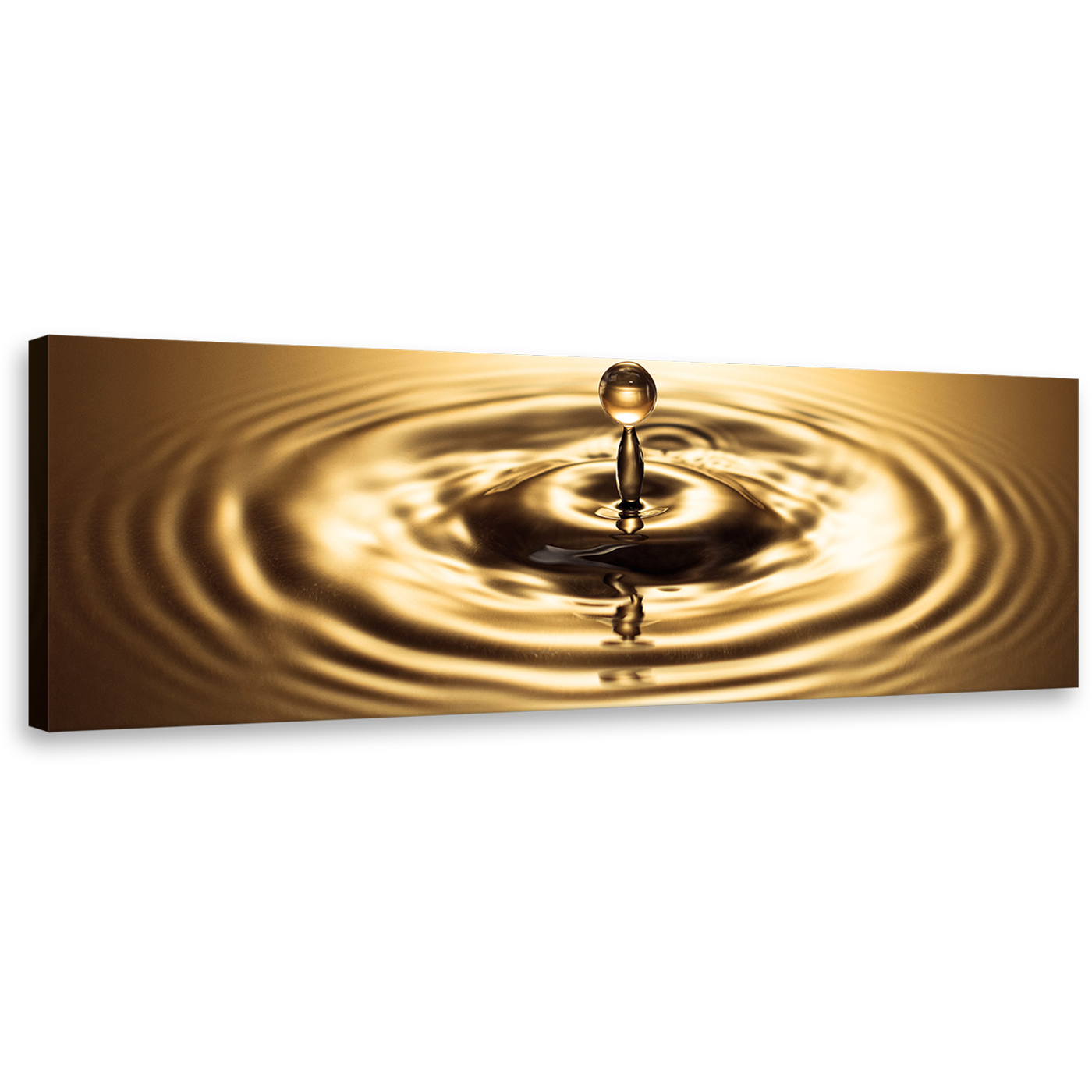 abstract  rings  print  bright  gold  water  droplet  panorama  multi  canvas  beautiful  copper  drop  splash  wall  art