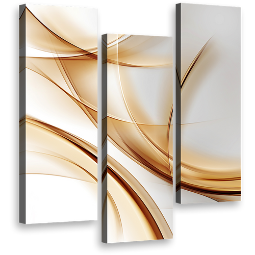 abstract  shapes  canvas  print  white  modern  abstract  wall  art  contemporary  abstract  gold  wave  3  piece  canvas  set