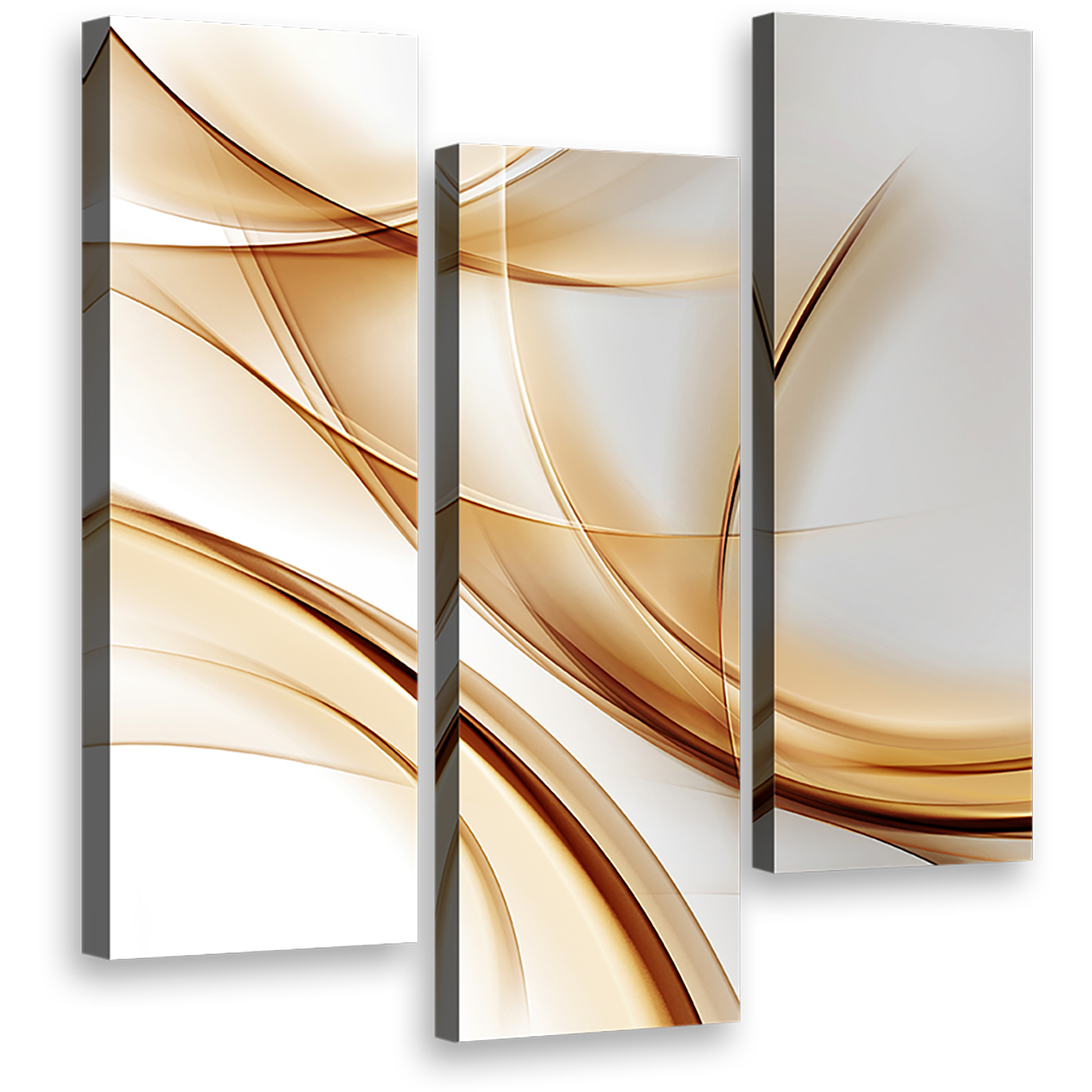 abstract  shapes  canvas  print  white  modern  abstract  wall  art  contemporary  abstract  gold  wave  3  piece  canvas  set